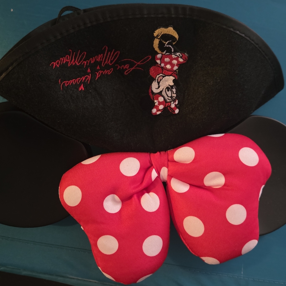 Disney Minnie Mouse Ears with Red Polka Dot Bow